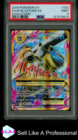 FA/M BLASTOISE EX EVOLUTIONS POKEMON XY EVOLUTIONS 2016 102 PSA 9 - Image 1