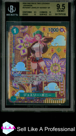 JEWELRY BONNEY ONE PIECE ST02-007 2024 TWO LEGENDS HOLO SP JAPANISCH BECKETT 9,5 - Image 1
