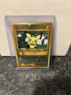 Pichu 172 Japanese Neo 2 Promo Reverse Holo Pokemon Card Triple Holo Swirl - Image 1