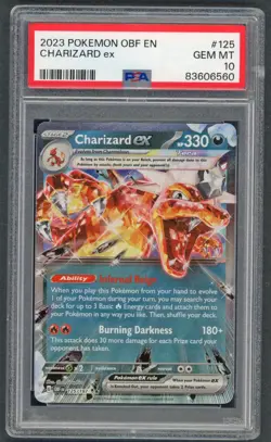 Pokemon Cards - PSA 10 Charizard Ex 125/197 - Obsidian Flames - GEM MT - PSA10 - Image 1