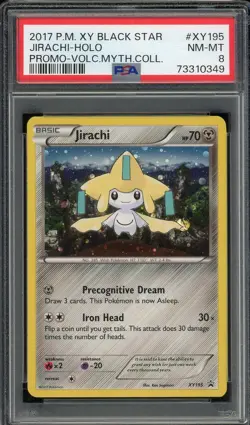 2017 PSA 8 Pokemon XY Jirachi Holo XY195 Black Star Promo Card Near Mint - Image 1