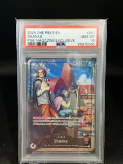 Shanks (2025 PSA Magazine Promo) OP09-001 One Piece Promotion Cards Foil PSA 10 - Image 1