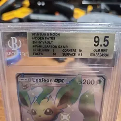 2019 Pokemon Hidden Fates Leafeon GX UR SV46/SV94 Graded 9.5 GM Card - Image 2