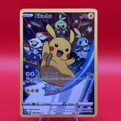 Pikachu SWSH020 SWSH: Sword & Shield Black Star Promo Full Art Pokemom Card NM - Image 1