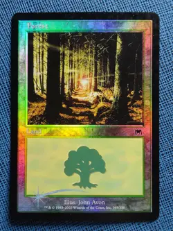 MTG 1x FOIL Forest (349) LP Onslaught Magic the Gathering Basic Land - Image 1