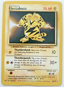 Pokemon TCG Electabuzz Card Base Set 20/102 MP - Image 1