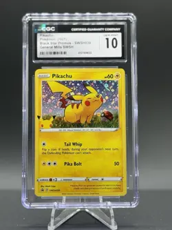 Pokemon Pikachu Black Star Holo Promo SWSH039 CGC 10 GEM MINT - Image 1