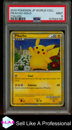 PIKACHU-HOLO ITALIAN POKEMON JAPANESE WORLD COLLECTION 2010 PSA 9 - Image 1