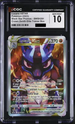 Lucario VSTAR SWSH 291 POKEMON Black Star PROMO Crown Zenith (not PSA) CGC 10 - Image 1