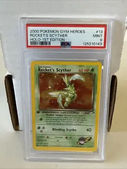 Rocket's Scyther 2000 Pokemon Gym Heroes 1st Edition PSA 9 #13 - Image 1