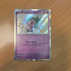 Pokemon TCG Mime Jr. Scarlet Violet: Paldean Fates 157/091 Holo Shiny Rare - Image 1
