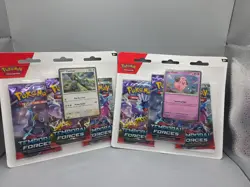 SEALED X2 Pokemon TCG Sealed Temporal Forces 3 Pack Blister Cleffa & Cyclizar - Image 1