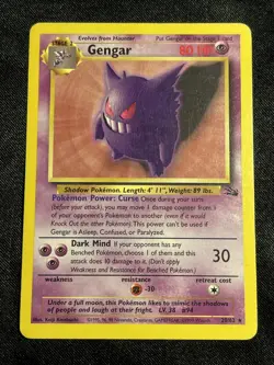 Pokemon TCG Gengar 20/62 Fossil Set Non-Holo Rare Unlimited 1999 MP (A1) - Image 1