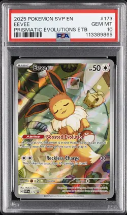 2025 POKEMON SVP EN-SV BLACK STAR PROMO #173 EEVEE PSA 10 - Image 1