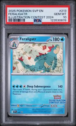 2025 POKEMON SVP EN-SV BLACK STAR PROMO #213 FERALIGATR PSA 10 - Image 1