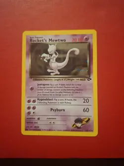Pokemon TCG Gym Challenge Rocket's Mewtwo Holo Rare Card 14/132 LP Condition - Image 1