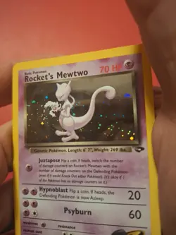 Pokemon TCG Gym Challenge Rocket's Mewtwo Holo Rare Card 14/132 LP Condition - Image 5