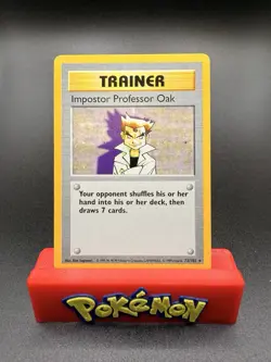 1999 Pokemon Base Set Shadowless Imposter Professor Oak 73/102 Rare Trainer LP - Image 1