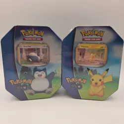 Pokemon Sword & Shield Pokemon Go Tin Set (2) Pikachu, Snorlax SEALED DK0193 - Image 1