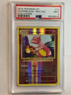 2016 Pokemon XY Evolutions #10 Charmeleon Rev Foil Reverse Holo Card PSA 9 MINT - Image 1