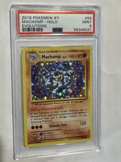 2016 Pokemon XY Evolutions # 59 Machamp Holo PSA 9 Card MINT! - Image 1