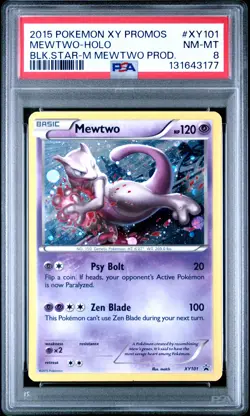 MEWTWO HOLO XY101 MEGA PRODUCTS BLACK STAR PROMOS POKEMON PSA 8 - Image 1
