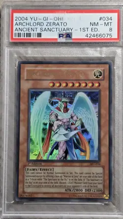 PSA 8 2004 Yu-Gi-Oh AST-034 Ancient Sanctuary - Archlord Zerato 1st Edition - Image 1