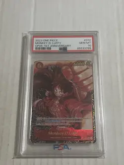 One Piece Awakening Of The New Era OP05 Monkey D Luffy 1st Anniversary PSA 10 - Image 1