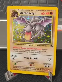 Pokemon TCG Aerodactyl Fossil Holo Card 1/62 Unlimited Rare LP Condition - Image 1