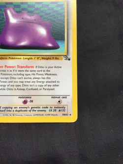 Pokemon Cards: Fossil 1st Edition Rare: Ditto 18/62 - Image 4