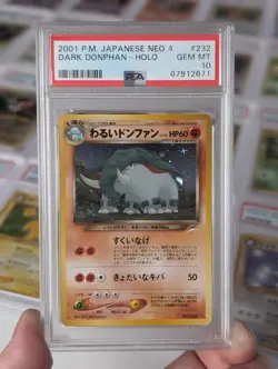 PSA 10 Dark Donphan Holo 232 Neo 4 Pokemon Japanese Card - Image 1