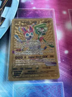 Pokemon Gardevoir & Sylveon GX 260HP Gold 💥Foil Fan Art Card 120/234 - Image 1