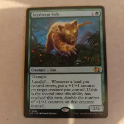 Magic the Gathering Scythecat Cub Rare Card Foundations Jumpstart Edition - Image 1