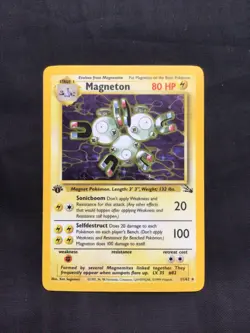 Pokemon Cards: 1st Edition Fossil Rare Holo: Magneton 11/62 - Image 1