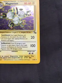 Pokemon Cards: 1st Edition Fossil Rare Holo: Magneton 11/62 - Image 5