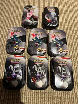 Pokemon TCG - Empty Black And White Tins - Set Of 8 - Includes Card And Stickers - Image 1