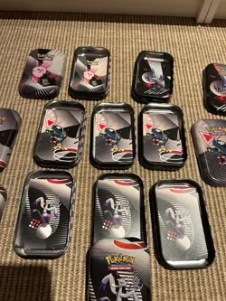 Pokemon TCG - Empty Black And White Tins - Set Of 8 - Includes Card And Stickers - Image 2