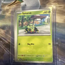 Pokemon TCG *ERROR Miss Cut Card* Spinarak 004/167 NM Twilight Masquerade - Image 1