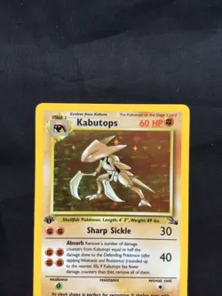 Pokemon Cards: 1st Edition Fossil Rare Holo: Kabutops 9/62 - Image 2