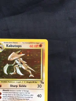 Pokemon Cards: 1st Edition Fossil Rare Holo: Kabutops 9/62 - Image 4
