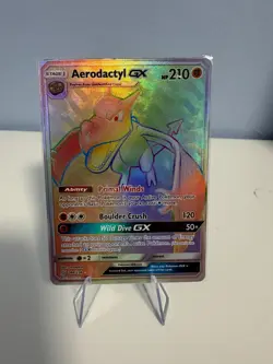 Pokemon Card TCG Aerodactyl GX 244/236 Unified Minds Rainbow Rare Holo NM - Image 1