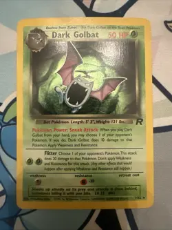 Pokemon Dark Golbat Holo Rare TCG Card 7/82 Unlimited LP Vintage - Image 1