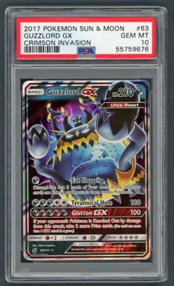 Pokemon Cards - PSA 10 Guzzlord GX 63/111 - Crimson Invasion - GEM MT - PSA10 - Image 1