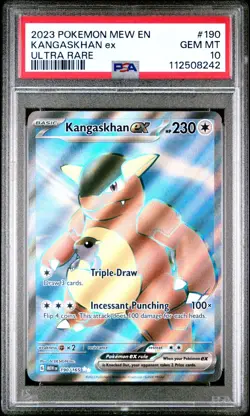 PSA 10 Kangaskhan EX 190/165 Mew EN 151 Ultra Rare Full Art Pokemon Card - Image 1