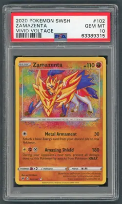Pokemon Cards - PSA 10 Zamazenta 102/185 - Vivid Voltage - GEM MT - PSA10 - Image 1