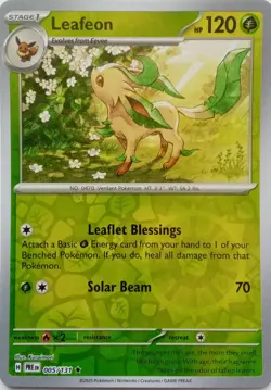 005/131 LEAFEON REVERSE HOLO PRISMATIC EVOLUTIONS POKEMON CARD - Image 1