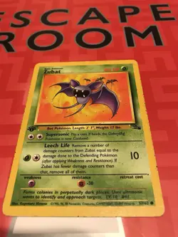 1st Edition Zubat 57/62 Fossil Set - Common Pokemon TCG Card - Played - Image 1