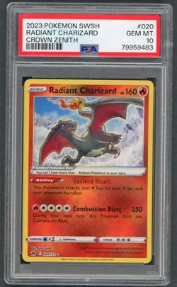 Pokemon Cards - PSA 10 Radiant Charizard 020/159 - Crown Zenith - GEM MT PSA10 - Image 1
