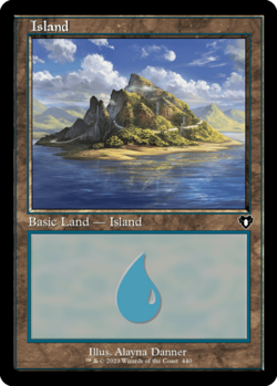 FOIL Island (440) NM Commander Masters MTG Magic the Gathering Land English Card - Image 1