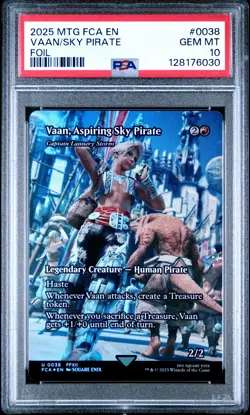 2025 MTG FINAL FANTASY: THROUGH THE AGES FOIL VAAN, ASPIRING SKY PIRATE PSA 10 - Image 1